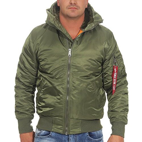 Alpha MA-1 Bommenwerperjas met capuchon voor heren Sage-Green