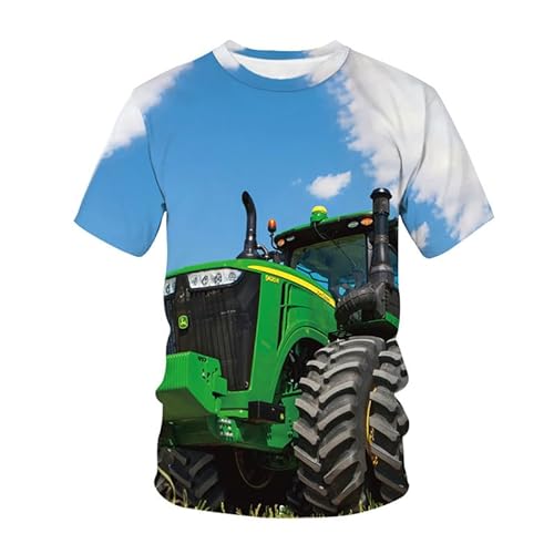 keephen Heren Tractor Grafische T-shirts Grappige Nieuwigheid T-Shirt Mannen 3D T-shirts Ronde Hals Korte Mouw Zomer Tops voor Tieners, 11 #, M