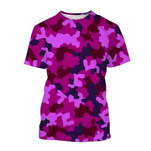 HAN MAN XIU Kleur 3D afdrukken camouflage afdrukken T-shirt mannen vrouwen casual korte mouwen top kleding