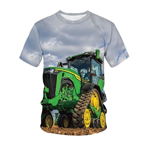 keephen Heren Tractor Grafische T-shirts Grappige Nieuwigheid T-Shirt Mannen 3D T-shirts Ronde Hals Korte Mouw Zomer Tops voor Tieners, 12 #, 5XL
