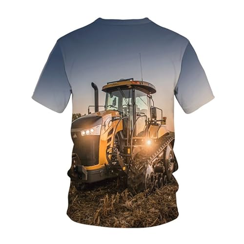 keephen Heren Tractor Grafische T-shirts Grappige Nieuwigheid T-Shirt Mannen 3D T-shirts Ronde Hals Korte Mouw Zomer Tops voor Tieners, 14 #, 4XL