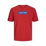 JACK & JONES Heren JCONAVIGATOR Logo Tee SS Crew Neck T-shirt, pompeian rood, L, Pompeian Red, L
