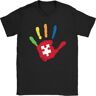 Xlongren Autism Hand Mens T-Shirt Autistic Aspergers Awareness Gift Present Black Xxl