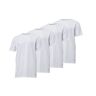 Gentlemen 4-pak Heren t-shirts  longfit (extra lang), 100% katoen voorgekrompen wit ronde hals XL