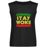 Water Kissing Men's Vest Stay Woke Men's Sleeveless T shirt Casual Tops Clothing Black XL