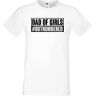 Cprint Fathers day Tshirt Gift Dad Of Girls Outnumbered Funny Daddy Father Grandfather (White, L)