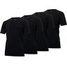 Gentlemen 4-pak Heren t-shirts  longfit (extra lang), 100% katoen voorgekrompen zwart V-hals 3XL