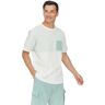 mazine Heren T-shirt Felton Striped T, offwhite/kobalt green, L