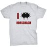 Generic I Love Hate Rorschach Inkblot psychologie T-shirt, Grijs, 3XL