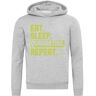 Atspauda Eat sleep quarantaine repeat 2020 slogan Hooded Sweatshirt Hoodie Katoenmix Grijs, Grijs, S