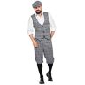 Wilbers & Wilbers Peaky Blinders Glencheck Pak Knickerbocker zwart en wit vest schuifmuts, maat: 58