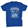 Generic Volledig gevaccineerd voor uw bescherming Funny Science T-Shirt, Blauw, L