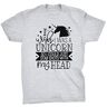 Generic I Wish I was A Unicorn So I Could Just Stab Idiots with My Head Funny T-Shirt, Grijs, L