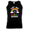 Generic Let Me Be Perfectly Queer Rainbow LGBTQ Pun Vest, Zwart, S