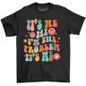 The Shirt Shack I'm A Problem Retro Groovy T-shirt Grappig en lastig! Unisex bedrukt ontwerp, 100% groovy katoen. Laat iedereen weten wie alle problemen veroorzaakt!, Zwart, S