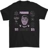 3TEES Paranoid Conspiracy Skull Heren T-Shirt 100% Katoen, Zwart, S