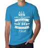 ULTRABASIC Heren Grafisch T-Shirt – All Men Are Created Equal but Only the Best Are Born in 1964 – Cadeau voor 60ste Verjaardag 60e Jubileum 60-jarige Man Vintage 60 Jaar 1964 Korte Mouw Grappig Aqua XXL