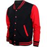 TheMohrim Heren Slim Fit Varsity Baseball Jacket Bomber met Lange Mouwen Gestreepte Katoen Premium Jassen Unisex, Rood, M