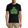 Atspauda I Survived coronavirus #2020 Pandemic Slogan Crew Neck Cotton Heren T-shirt Zwart, Zwart, M