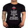 LuxUnatcc I Can't Keep Calm I'm Polish Kurwa Polen Heren T-shirt Lewandowski Polska cadeau-idee, Zwart, 3XL