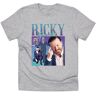 DEANFUN Ricky Gervais Homage T-shirt Tee Funny UK Comedian Icon Legend 90's Retro Grey XL