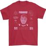 3TEES Paranoid Conspiracy Skull Heren T-Shirt 100% Katoen, Rood, M