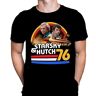 Wild Star Hearts Starsky and Hutch 76 T-shirt voor heren, horrorfilmprint, zwart katoenen T-shirt, filmposter T-shirt, Zwart, M