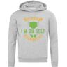 Atspauda Back off I'm on self quarantaine virus slogan Hooded Sweatshirt Hoodie Katoenmix Grijs, Grijs, M