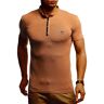 Leif Nelson Heren zomer T-shirt Polo kraag Slim Fit katoenaandeel Basic