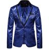 IQYU Elegant herenjasje met lange mouwen, regular fit, glitter, colbert, colbert, colbert, colbert, colbert, colbert, colbert, vrijetijdsjas, vrijetijdsjas, hemdjas, sportcolbert, blauw, XL