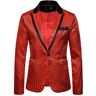 BIISDOST Elegant herenjasje met lange mouwen, regular fit, glitter, colbert, colbert, colbert, colbert, colbert, colbert, colbert, vrijetijdsjas, vrijetijdsjas, hemdjas, sportcolbert, rood, XL