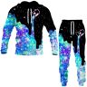 Generic Unisex Sportswear Set, 3DD bedrukte sportswear hoodie en broek set, 1, 5XL