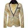 BIISDOST Elegant herenjasje met lange mouwen, regular fit, glitter, colbert, colbert, colbert, colbert, colbert, colbert, colbert, vrijetijdsjas, vrijetijdsjas, hemdjas, sportcolbert, goud, XL