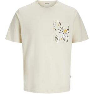 JACK & JONES Jortavira AOP Pocket Tee Ss Crew N Pls voor heren, antiek wit., 4XL JACK & JONES Jortavira AOP Pocket Tee Ss Crew N Pls voor heren, antiek wit., 4XL
