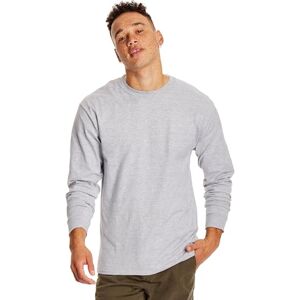 Hanes Beefy-T-shirt voor heren met lange mouwen (verpakking van 2), Licht staal, L Hanes Beefy-T-shirt voor heren met lange mouwen (verpakking van 2), Licht staal, L