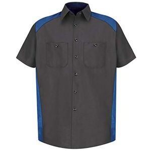 Red Kap Men's Standard Short Sleeve Motorsports Shirt, Charcoal/Royal Blue, 5X-Large Red Kap Men's Standard Short Sleeve Motorsports Shirt, Charcoal/Royal Blue, 5X-Large