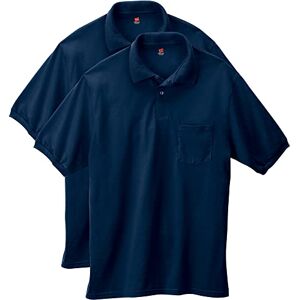 Hanes EcoSmart poloshirt voor heren, korte mouwen, 2-pack, Donkerblauw, XL Hanes EcoSmart poloshirt voor heren, korte mouwen, 2-pack, Donkerblauw, XL