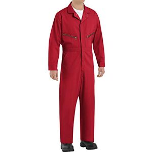 Red Kap katoenen overall met rits voor heren, Rood, 56 Tall Red Kap katoenen overall met rits voor heren, Rood, 56 Tall