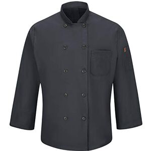 Red Kap Men's Long Sleeve Ten Button Chef Coat with Mimix and Oilblok, Charcoal, XL Red Kap Men's Long Sleeve Ten Button Chef Coat with Mimix and Oilblok, Charcoal, XL