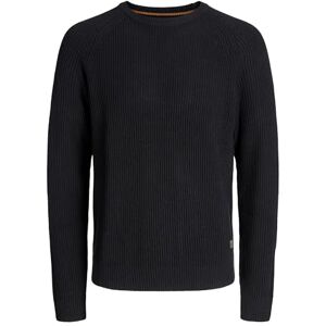 JACK & JONES Jjpannel Knit Crew Neck Aw25, zwart, S JACK & JONES Jjpannel Knit Crew Neck Aw25, zwart, S