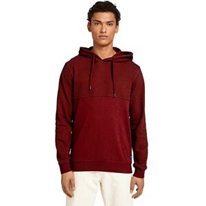 Tom Tailor Denim Uomini Hoodie sweatshirt met structuur 1028403, 25652 Burned Cordovan Red, XL