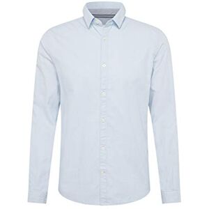 TOM TAILOR Mannen Slim fit overhemd met structuur 1023881, 24183 Light Blue White Structure, M TOM TAILOR Mannen Slim fit overhemd met structuur 1023881, 24183 Light Blue White Structure, M