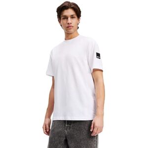 KARL LAGERFELD JEANS , Heren, Regular Korte Mouw Rubber Patch T-Shirt, Regular Fit, Wit, XS KARL LAGERFELD JEANS , Heren, Regular Korte Mouw Rubber Patch T-Shirt, Regular Fit, Wit, XS