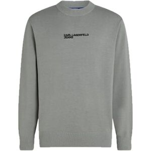KARL LAGERFELD JEANS Heren Logo Gebreide Trui Regular Fit, Grijs, S KARL LAGERFELD JEANS Heren Logo Gebreide Trui Regular Fit, Grijs, S