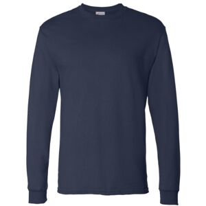 Hanes Essentials T-shirt met lange mouwen voor heren, ronde hals, katoenen T-shirts voor heren, verpakking van 2 stuks, Donkerblauw, S Hanes Essentials T-shirt met lange mouwen voor heren, ronde hals, katoenen T-shirts voor heren, verpakking van 2 stuks, Donkerblauw, S