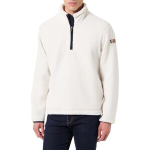 Napapijri Treser fleece sweatshirt voor heren met halve rits, Wit, L Napapijri Treser fleece sweatshirt voor heren met halve rits, Wit, L