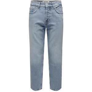 Only & Sons Heren Jeans Regular Fit Spijkerbroek Straight mid Waist Knoopsluiting, Colour:Light Blue, Size:31W / 32L, Beenlengte:L32 Only & Sons Heren Jeans Regular Fit Spijkerbroek Straight mid Waist Knoopsluiting, Colour:Light Blue, Size:31W / 32L, Beenlengte:L32