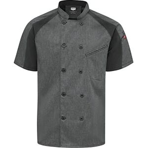 Red Kap Men's Tall Size Airflow Raglan Chef Coat with OilBlok, Charcoal Heather with Charcoal/Black Mesh, 3X-Large Red Kap Men's Tall Size Airflow Raglan Chef Coat with OilBlok, Charcoal Heather with Charcoal/Black Mesh, 3X-Large