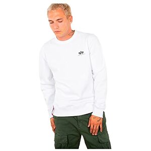 Alpha Basis Klein Logo Sweatshirt voor Mannen White Alpha Basis Klein Logo Sweatshirt voor Mannen White