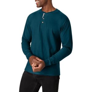 Hanes Heren T-Shirts, BeefyT Henley Shirts, Heren Katoenen Lange Mouw Shirts, Petro Teal, L Hanes Heren T-Shirts, BeefyT Henley Shirts, Heren Katoenen Lange Mouw Shirts, Petro Teal, L